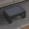 VidaXL Coffee Table with Infinity LED Black 70x53x30 Cm, Side Table, Living Room Table, Side Table, End Table, Table 847631