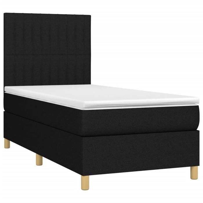 VidaXL Slat Bed Base with Mattress and LED, Upholstered Bed, Single Bed, Adult Bed for Interior Bedroom, 3135559