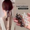 Pearl Straight Braided Hair Ponytail Holder for Women - Stylish Hair Accessory for Bubble Braid Hairstyles