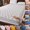 Quilted Bed Mattress Cover Thicken Bed Fitted Sheet Skin-friendly Mattress Topper Cover with Elastic Band Bedcover Bedcloth (No Pillowcase)