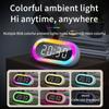 Rechargeble Alarm Clock RGB Mood Light 2 Alarm Loud Volume Wireless Speaker 12/24H Voice Control Table Snooze LED Digital Clock