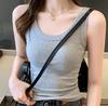 Summer Camisole Women Plus Size Slim Fit Outer Wear Round Neck Solid Color Soft Comfortable Bottoming Shirt Sleeveless Thin