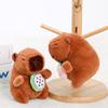 12Cm Cute Plush Capybara Holding Fruit Quick Pull Keychain Toy Cartoon Capybara Fluffty Animal Doll Plush Pendant Accessories