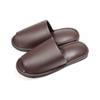 HYBRIDWORKS Premium Set of For Guests and Business Use Leather-Look Slippers, 3, Antibacterial, Brown, Approx. 26cm, Unisex, Wipeable, Front-Opening,