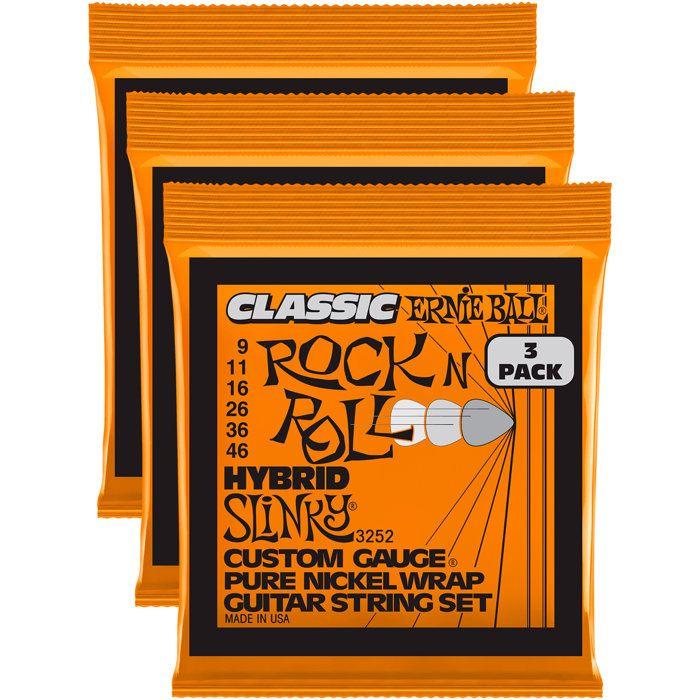 Cordes Pour Guitare Électrique - Ernie Ball - 3252 - Pack De 3 - Tirant 9-46 - Acier Nickelé