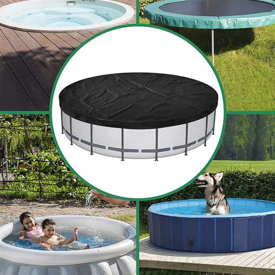 Pool Cover Foldable Drawstring Design Round Waterproof Dustproof Oxford Fabric Washable Protection Pet Pool Supplies