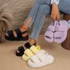 Fashion New Style Women Plush Slippers Korean Version Soft Bottom Double Slippers Home Wear Fashionable Shoes Women House Slides Women