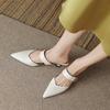 Весна и лето остроносые V-образный вырез тонкий кошачий каблук полушлепанцы одинарная обувь женские тонкий каблук простые универсальные темпераментные сандалии с закрытым носком