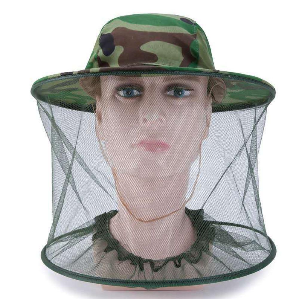 Camo Yellow Gauze Hat Mosquito Prevention Beekeeping Hat Hot Sun Hat  Fishing