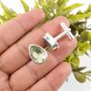Green Amethyst Gemstone 925 Sterling Silver Jewelry Handcrafted Cufflinks 0.66" CL-6-15