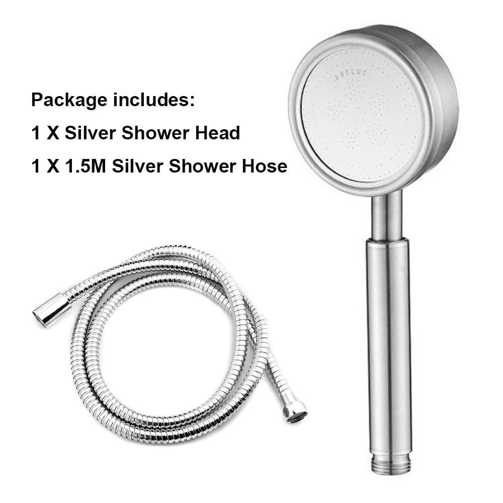 Stainless Steel Shower Head Fall Resistant Durable High Pressure Showerhead for Bathroom Handheld Water Saving Shower Set