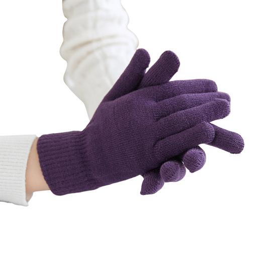 Winter Knitted Gloves Female Thickened Warm Gloves Breathable Cycling Gloves with Windproof Elastic Cuffs for Running Errands Driving