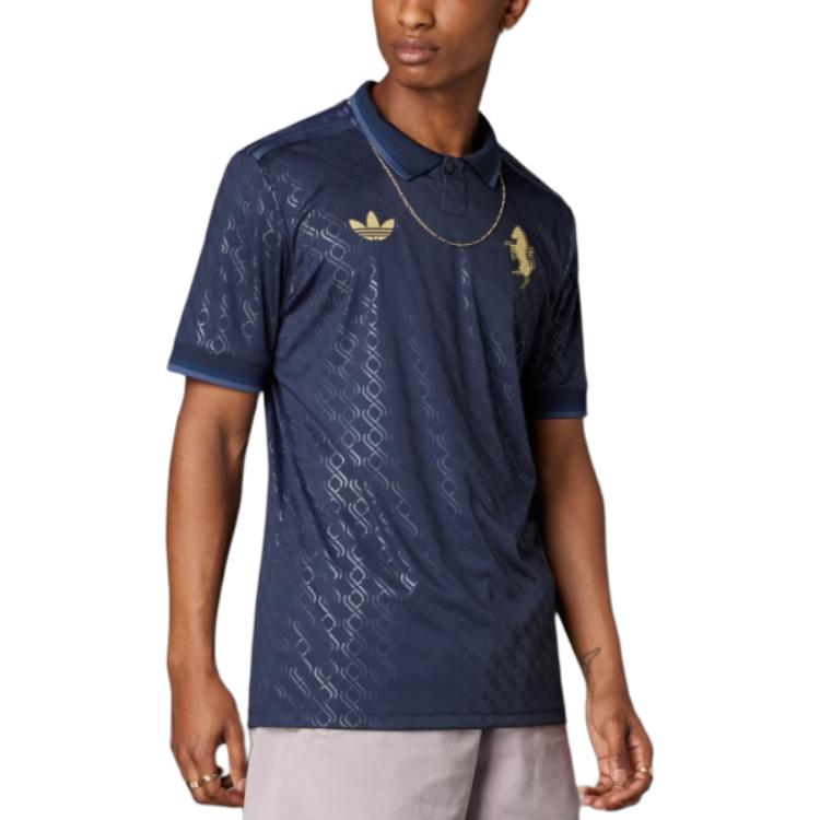 Adidas Originals SS24 24/25 Third Jersey Juventus Series Casual Sports Letter Short Sleeve Football Shirt Men Tops Legendary-Ink IY5244