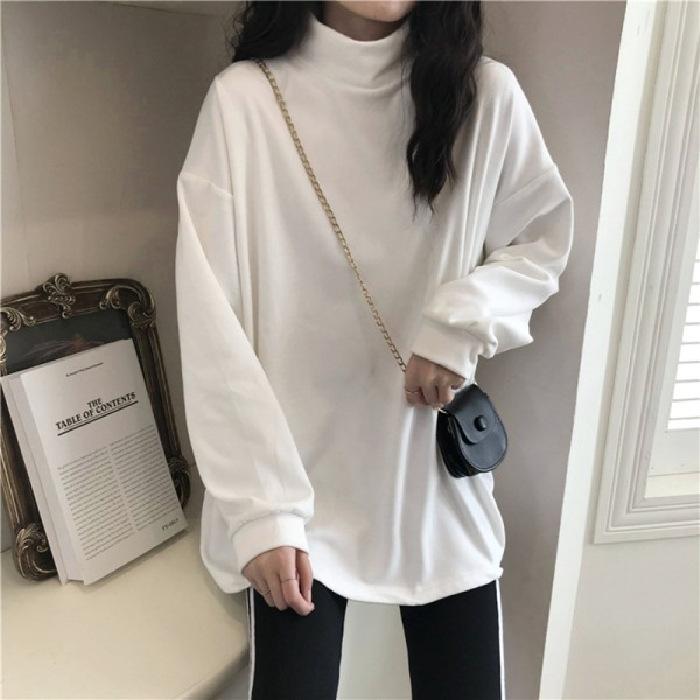 Double-sided Velvet Base Shirt for Women with Autumn and Winter New Loose Warm Long-sleeved T-shirt for Women Students Tops for Women
