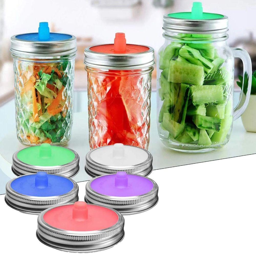 5pcs 70/86MM Silicone Fermenting Lid Sealed Wide Mouth Jar Cover Mason Jar Lid  Coffee Bean