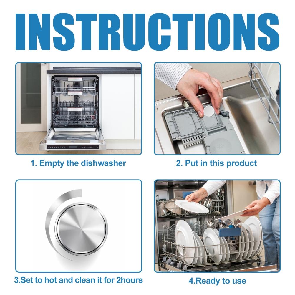 20 Pcs Dishwasher Machine Descaling Tablets Effective Cleaning Agent Tablets Kitchen Tableware Care