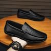 New White Black Leather Men Casual Shoes Luxury Brand Formal Dress Shoes Designer Men Loafers Breathable Slip On Driving Shoes