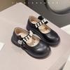 Girls' Small Leather Shoes 2025 Spring New Little Girl Versatile Single Shoes Medium and Small Children's Casual Single Shoes Soft-soled Bow