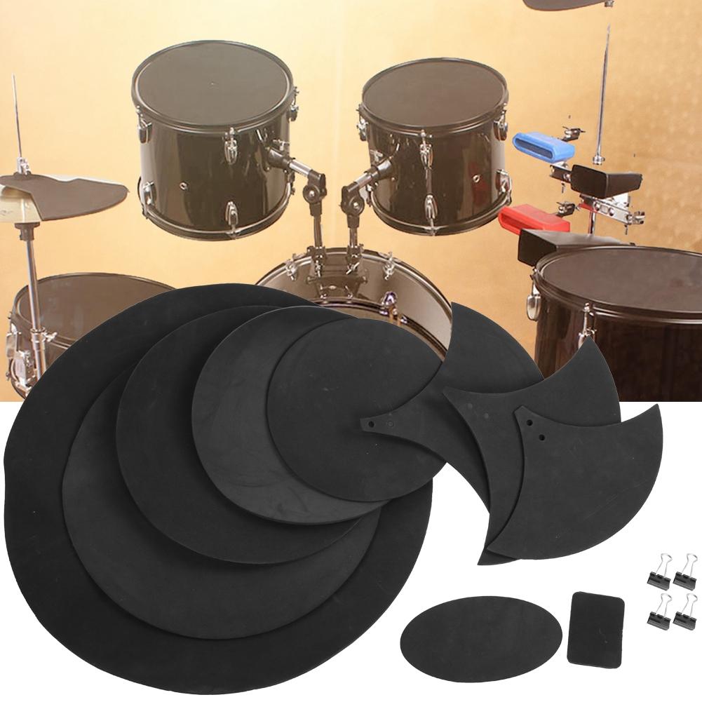 14 Pcs Drum Practice Pad EBR Material Drum Mute Practicing Pad for Player