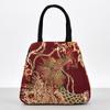 Ethnic Style Embroidery Handbag Women's Canvas Peacock Bag  Large-capacity Printed Bag