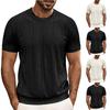 Men's Summer Casual Short Sleeve T-shirt Round Neck Knitted Shirt