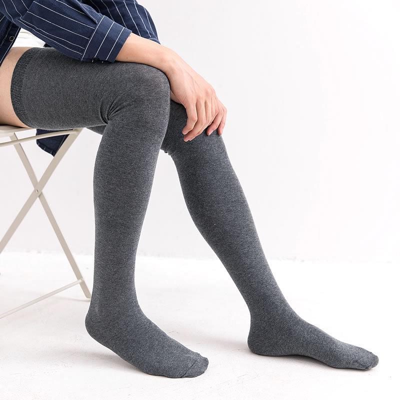 Man Thigh High Socks Cotton Long Socks Over Knee Socks Male Thigh High Stockings