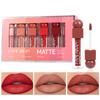 6 Square Tube Lip Glaze Set Velvet Matte Lipstick Lip Gloss Long-lasting Waterproof Non-stick Lip Red Makeup