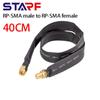 RP-SMA Male To RP-SMA Female 1-pack Flat Coaxial Extension Pigtail 40cm