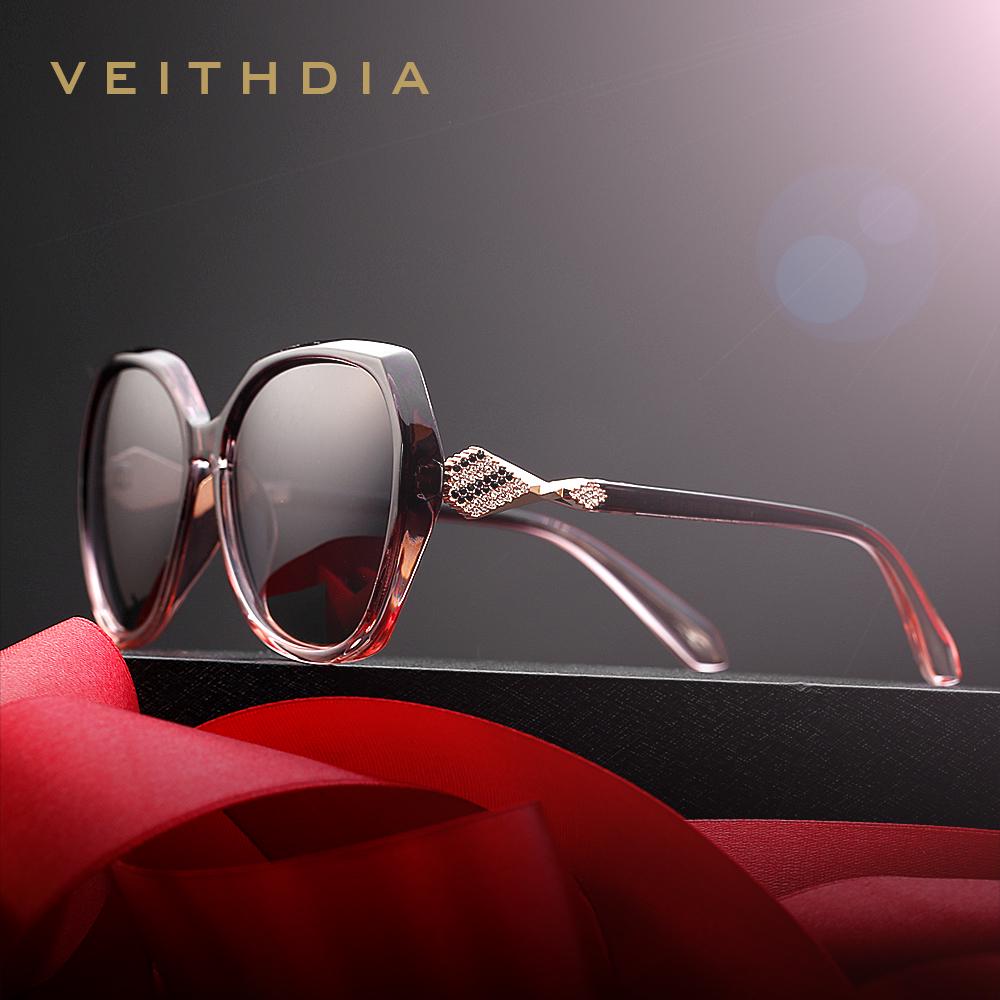 VEITHDIA женские солнцезащитные очки с поляризованными градиентными линзами, роскошные женские дизайнерские солнцезащитные очки, аксессуары для очков для женщин 3158
