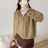 Autumn and Winter New Fashion Simple Double Zipper Hooded Knitted Cardigan Women's Solid Color Casual Loose Sweater Jacket