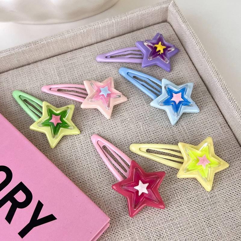 UXSL Sweet Cute Colorful Stars Hair Clips For Girls Lovely BB Hairpins Hair Decoration Pentagram Barrettes Kids Hair Accessories