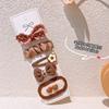 New Cute Coffee Cartoon Bow Princess Hairpins Set Women Girls Kids Hair Clips Barrettes Accessories Hairclip Headwear Headdress