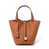Genuine Leather Women Handbags Small Bucket Basket To-handle Bags Litchi Pattern Tote Ladies Shoulder Bag Wedding Bags for Women