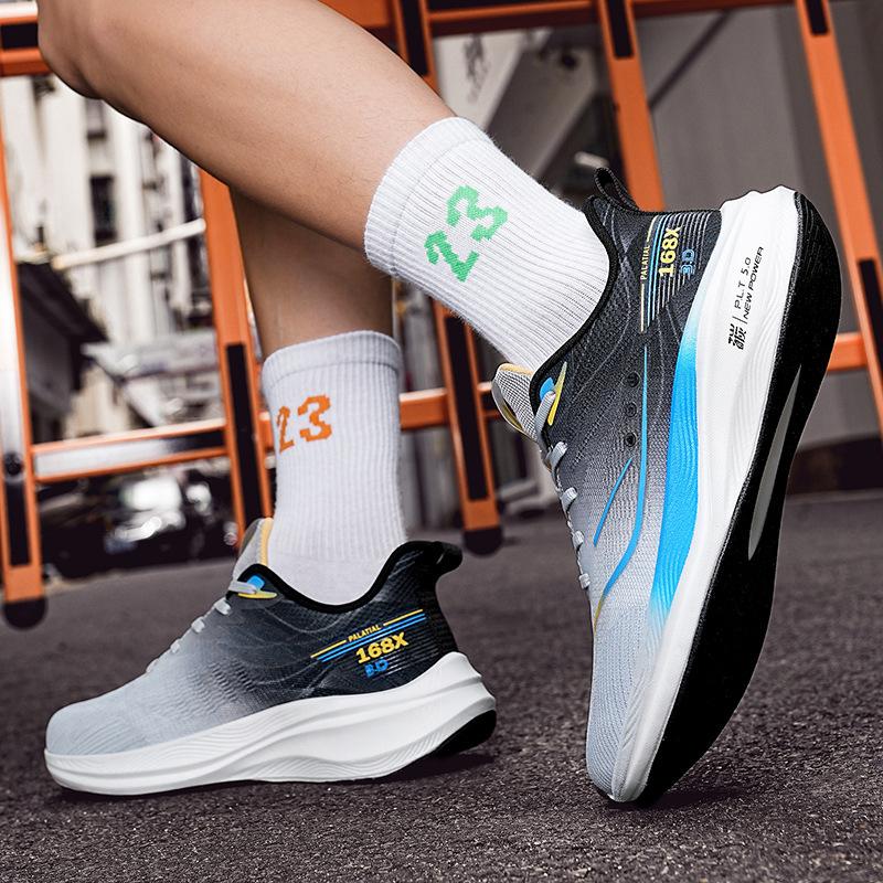 Men's Trendy Shoes Summer New Mesh Ultra-light Running Shoes Sports Shoes Breathable Shock-absorbing Soft-soled Student Shoes Lightweight Running