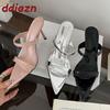Fashion Fashion Pointed Toe Women Thin Heels Pumps Slides Shoes Female Slip On Footwear Party Sexy Ladies High Heels Shoes