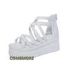 Fashion Platform Wedge Sandals Elegant Summer Womens Thick-soled Open Toe Fashion Comfortable Roman Style Beach Black White Casual Shoes