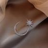 Micro-set Zircon Asymmetric Full Diamond Star Moon Earrings Female Simple Wild Earrings