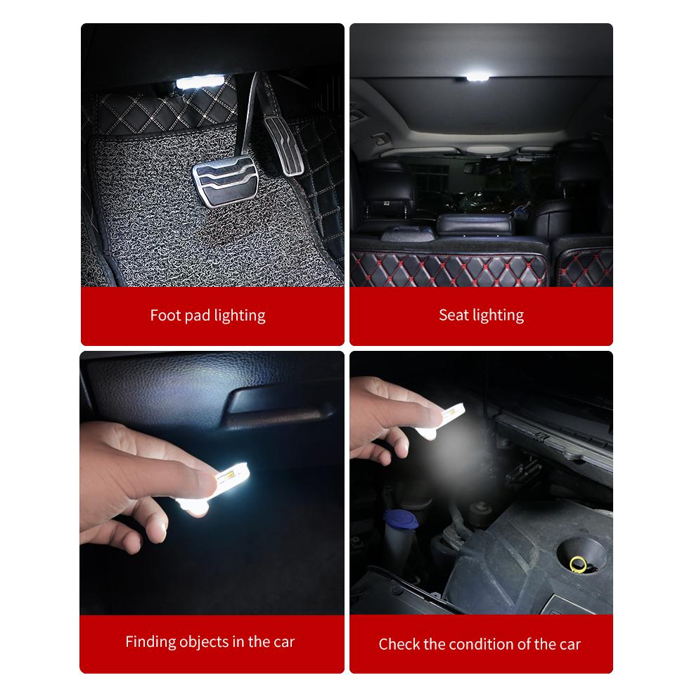 High Brightness LED Touch Light USB Charging Car Interior Lighting Magic Sticker Ambient Lamp With Strobe Mode For Multi-color