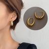 Simple Retro Geometric Elliptic Buckle Earrings U-shaped Earrings Ear Stud Accessories Jewelry Accessories Girls Gift