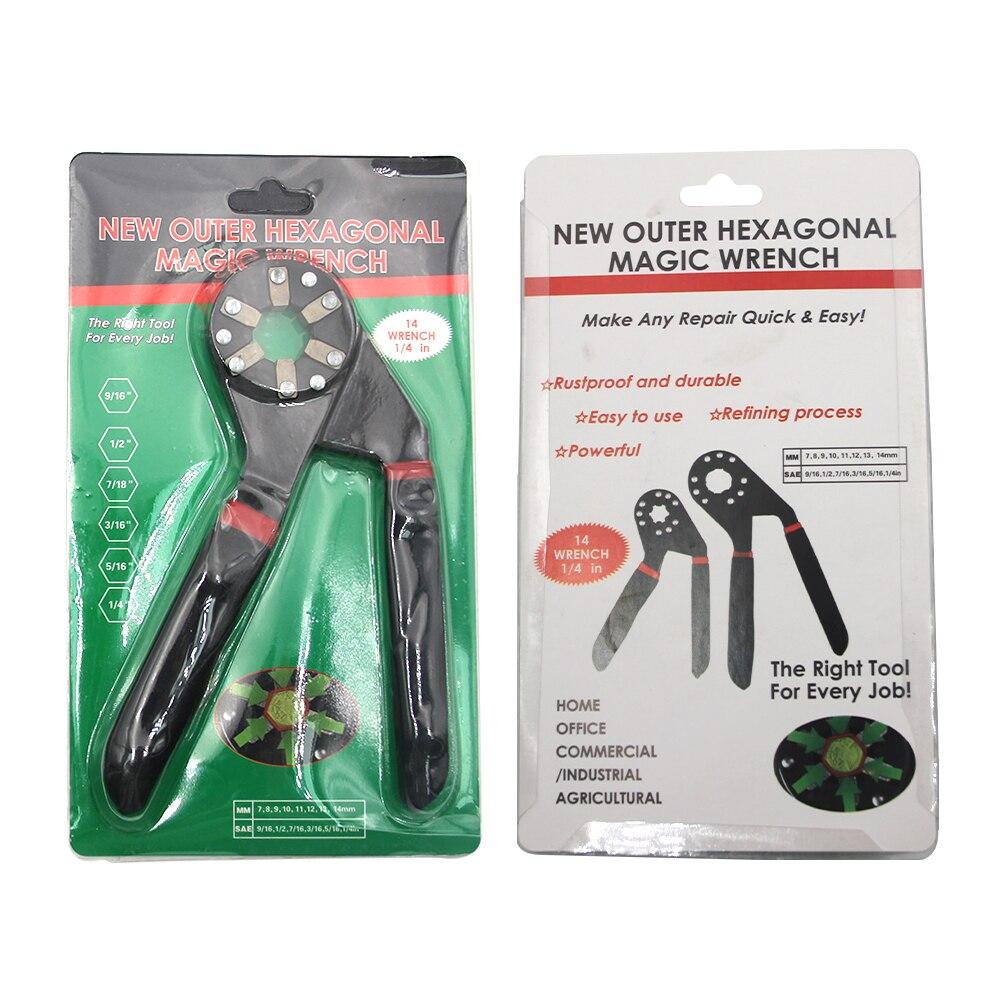 6/8 Inch Magic Wrench Household Maintenance Adjustable Twisting Hand Clamping Socket Outer Hexagonal Multifunctional Tool