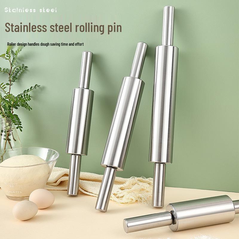 Stainless Steel Seamless Rolling Pin for Dough, Dumplings, Noodles, and Baking