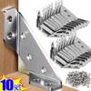 1/2/4/6/8/10PCS Corner Brackets Stainless Steel Furniture Angle Shelf Connector Cabinet Support Fixing Frame Corner Brace with Screw