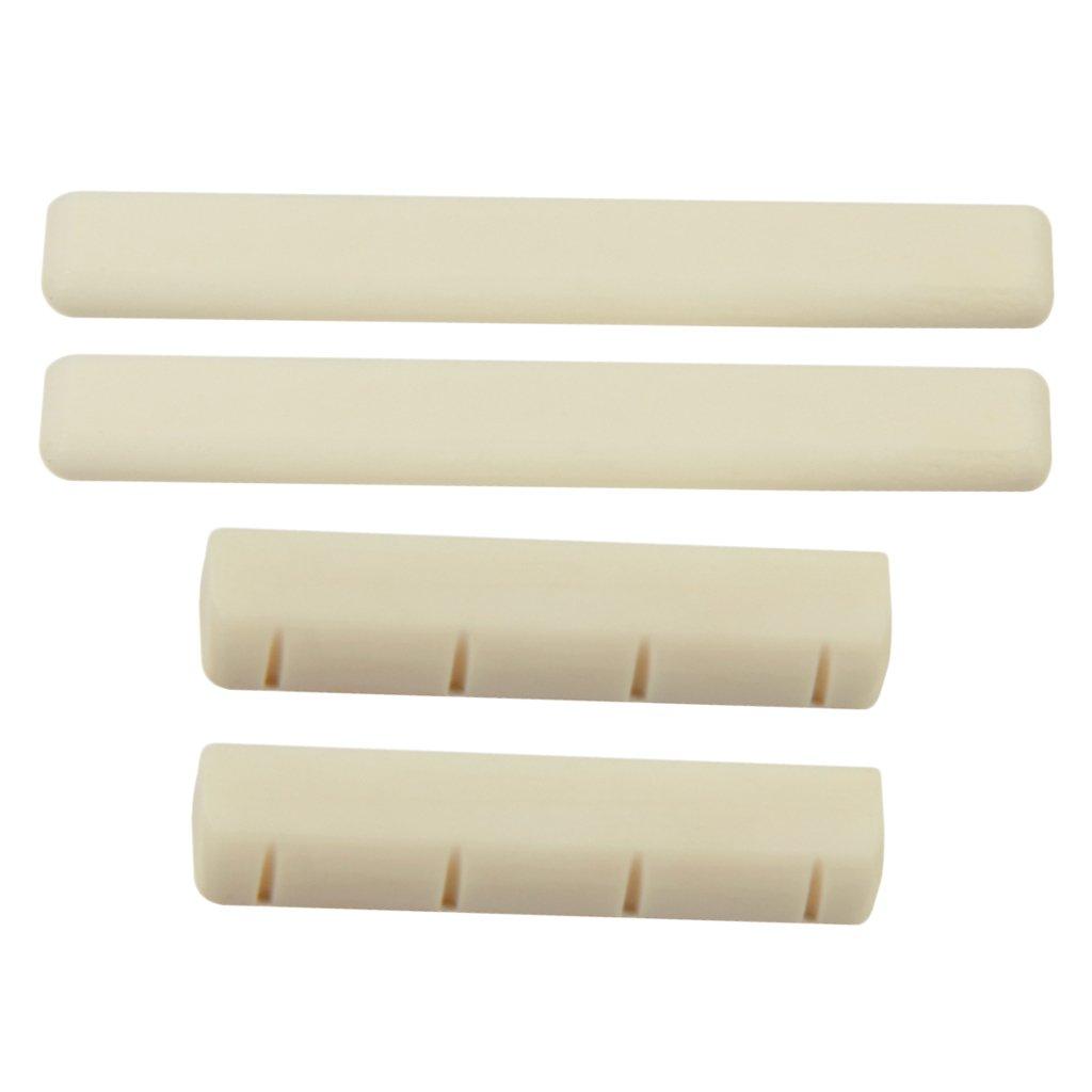 SONONIA 2 Sets Cow Bone Bridge Saddle for Ukulele Stringed Instrument Parts White