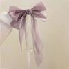 Chiffon Bow Hair Clip Women Large Bowknot Stain Hairpin Barrettes Girls Solid Color Ponytail Clip Hair Accessories Headwear Gift