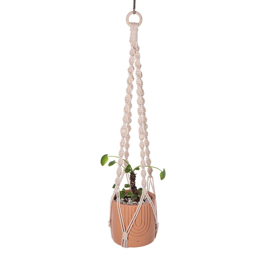 Handmade Macrame Plant Hanger Indoor Hanging Planter Basket Woven Cotton Rope Flower Pot Crochet Plant Holder Stand for Decor