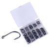 100pcs Boxed Black Tube Ise Ni Fishing Hooks 3-14# Carbon Steel Reinforced Set