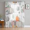 Thanksgiving Autumn Wild Flowers Voile Curtains For Bedroom Tulle Window Curtain For Living Room Sheer Curtains Blinds Drapes