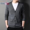 Cozy Up New Spring Autumn Knitted Cardigan Men Solid Color V Neck Slim Fit Sweatercoat Fashiion Casual Single Breasted Cardigan Sweaters
