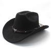 Horn Men'S And Women'S Knight Hat Felt One-Word Hat Top Hump Adjustable Western Cowboy Hat