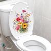 Красочные цветочные наклейки для унитаза, водонепроницаемые, съемные, самоклеящиеся, ПВХ, настенное искусство для гостиной, ванной комнаты